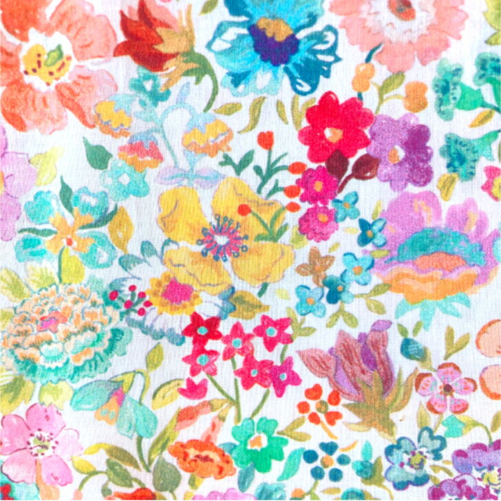 Other - Classic Meadow クラシック・メドウ Liberty Fabrics 国産タナローン リバティプリント 布 50cm単位 花柄 オレンジ 黄色 THE HOUSE OF LIBERTY