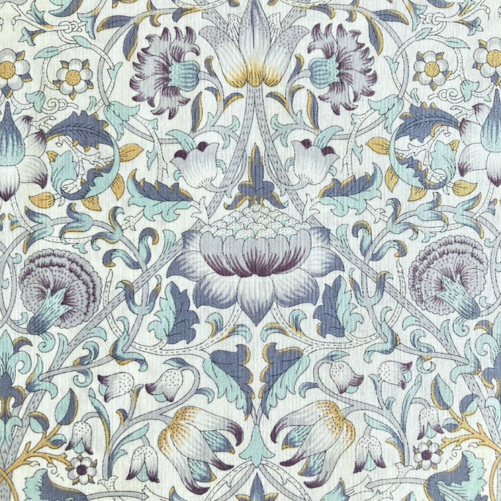 乐天商城 - リバティ 生地 Lodden HE ミント グレー ウィリアムモリス Liberty Fabrics 50cm単位【2015年 エターナル】メンズ 男の子 にも使える 花柄