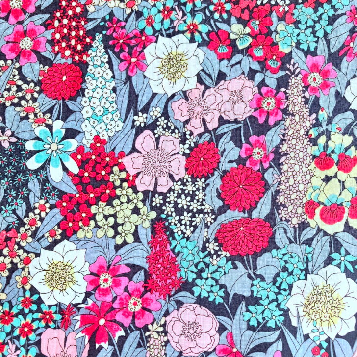 Rakuten - 【廃盤柄】リバティ 生地 Ciara キアラ BE 黒地ピンク グリーン 花柄 Liberty Fabrics 50cm単位【2021年 新エターナル】バラ パンジー ワスレナグサ デイジー ダリア