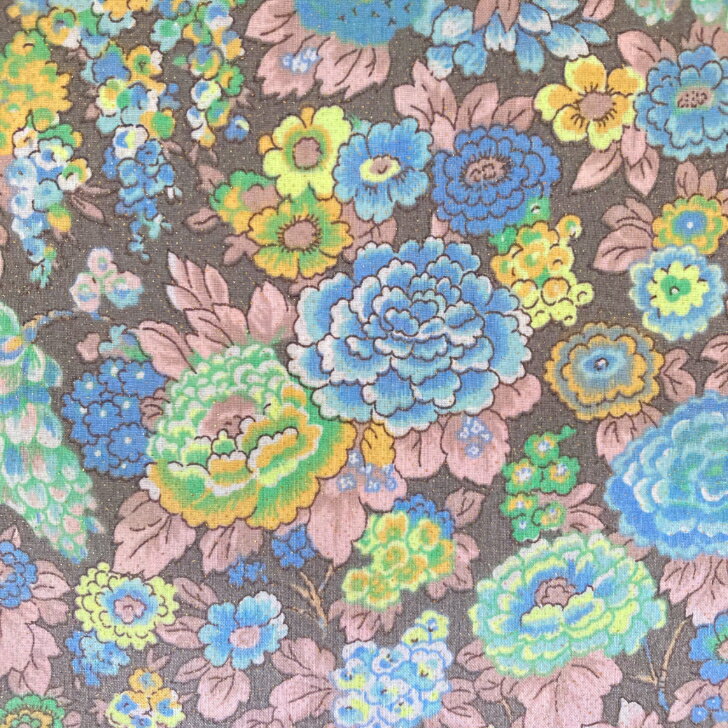 Other - Elysian Neon エリジアン・ネオン J25B ネオンイエロー リバティプリント 生地 花柄 50cm単位 【2025AW Neon Splash】グリッター 手芸