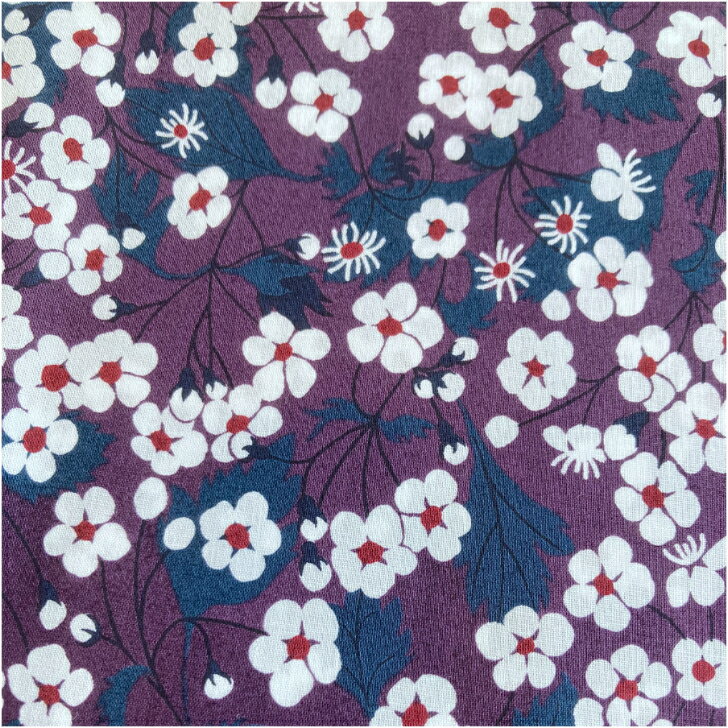 Rakuten - 【廃盤柄】リバティ 生地 Mitsi ミッツィ ZE パープル 桜 花柄 Liberty Fabrics 50cm単位【2022年 新エターナル】