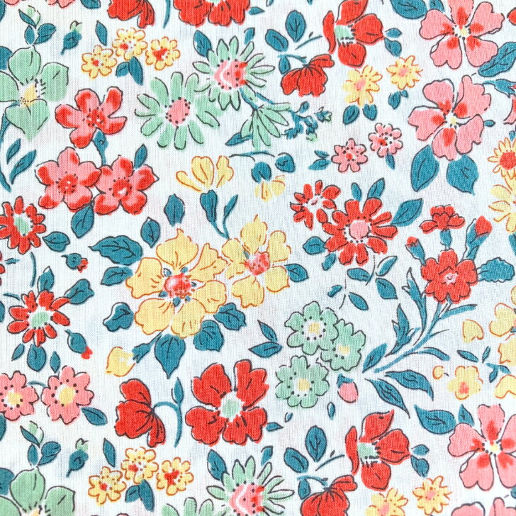 Rakuten - リバティ 生地 Annabella アナベラ CE イエロー レッド ミント 花柄 Liberty Fabrics 50cm単位【2020年 エターナル】