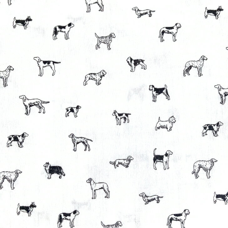 Rakuten - リバティ 生地 Man's Best Friend マンズ・ベスト・フレンド YE 国産 タナローン 犬柄 白地 ブラック Liberty Fabrics 50cm単位【2026年 新エターナル】