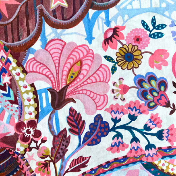 Rakuten - リバティ 生地 The Liberty Stage ザ・リバティ・ステージ 25CU イタリア産 タナローン 建築柄 原色 マルチカラー Liberty Fabrics 50cm単位 手芸 布【2025SS RETOLD 150TH ANNIVERSARY COLLECTION】メンズ 男の子 にもおすすめの柄
