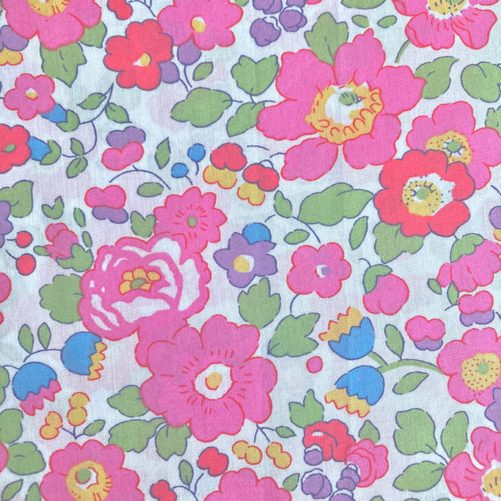 乐天商城 - Liberty Fabrics Betsy A19色 ピンク 輸入 リバティプリント 布 イタリア製 タナローン ベッツィー 133cm巾 50cm単位