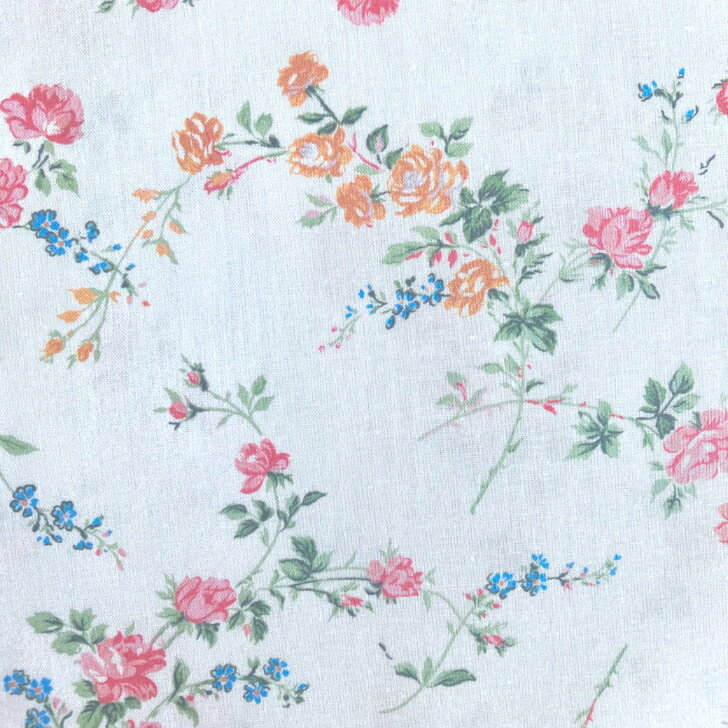 乐天商城 - リバティ 生地 Elizabeth J色 小花柄 輸入 タナローン ピンク オレンジ Liberty Fabrics 133cm巾 50cm単位【クラシック】