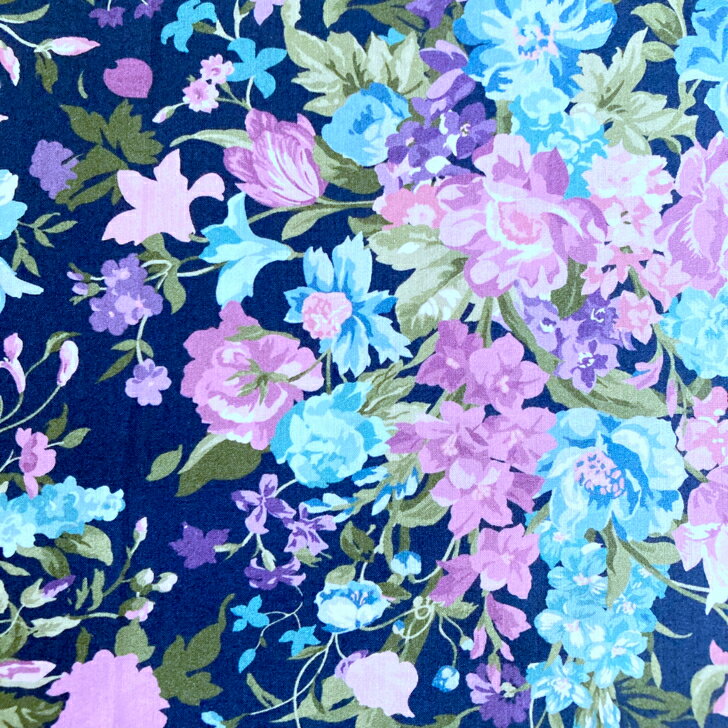 Rakuten - Bouquet Parade ブーケ・パレード C色 黒地 リバティプリント 生地 花柄 133cm巾 50cm単位 【2026SS LIBERTY FABRICS & BRIDGERTON】 布 手芸