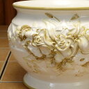 陶器鉢 ブラウン グリーン ローズ 画像2