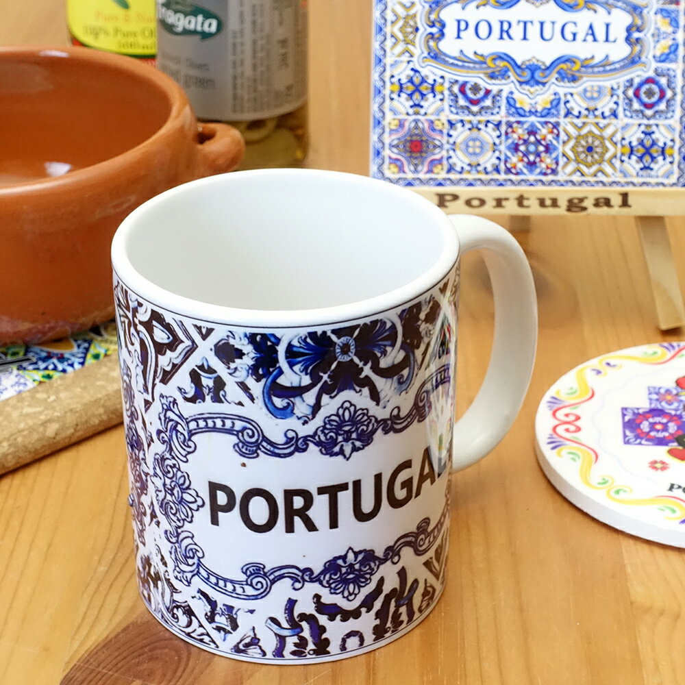 ポルトガル製 陶器 マグカップ 270cc ポルトガル PORTUGAL アズレージョ柄 テーブルウエア ギフトボッ..
