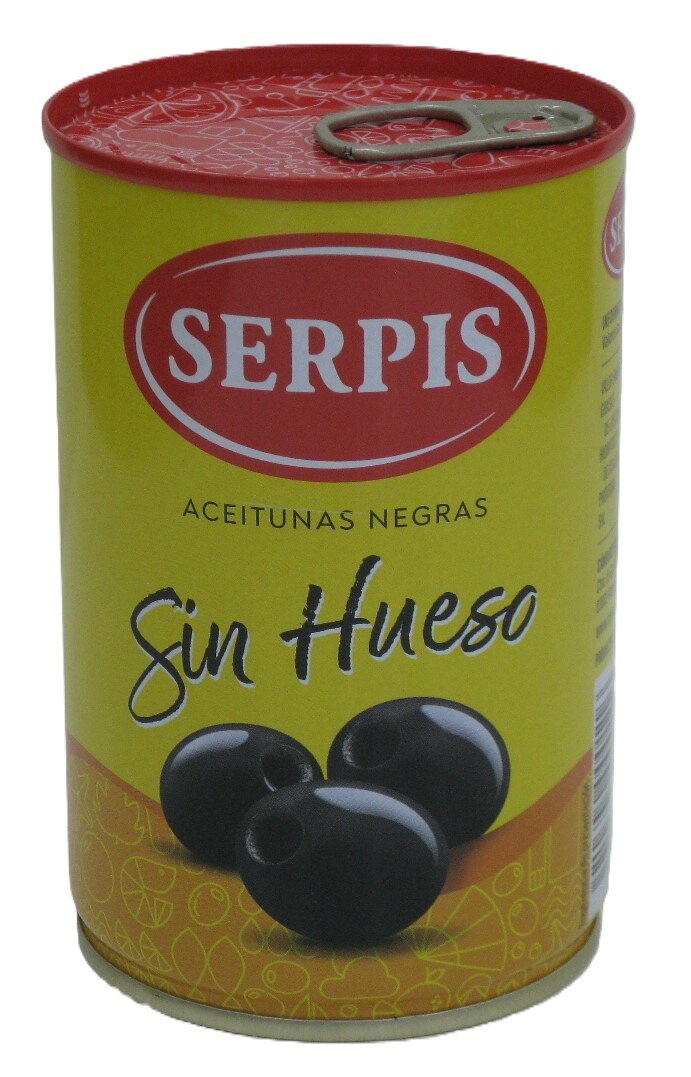 Serpis セルピス　スペイン産 ブラックオリーブ（種ぬき）300g缶