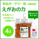 植物油由来成分からできたボタニカル多用途洗剤「えがおの力（旧松の力）」4L濃縮/ エコロジー泡ボトル350mlセット