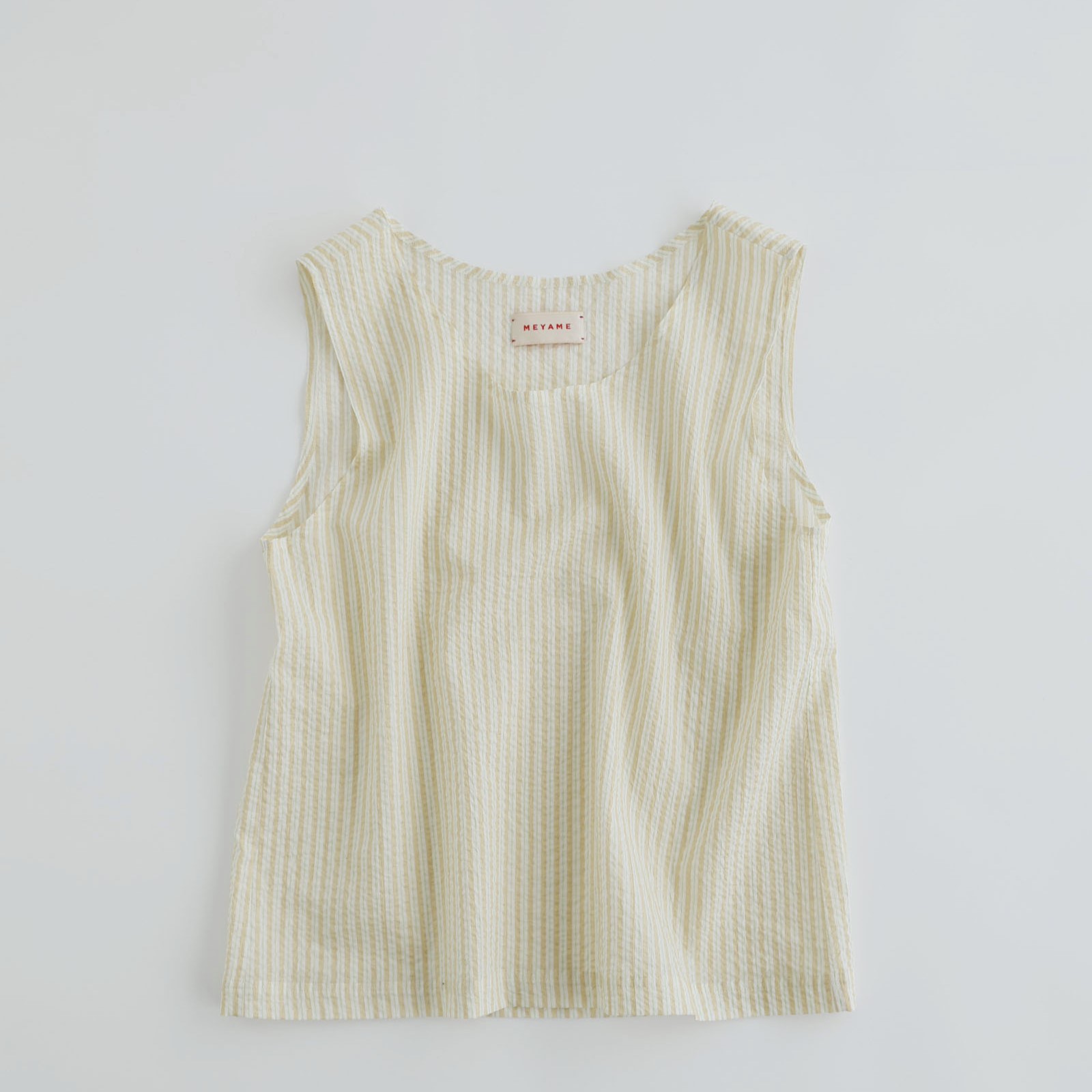 樂天商城 - MEYAME / LIGHT COTTON STRIPE SLEEVELESS YELLOW メヤメ ストライプ スリーブレス ノースリーブ