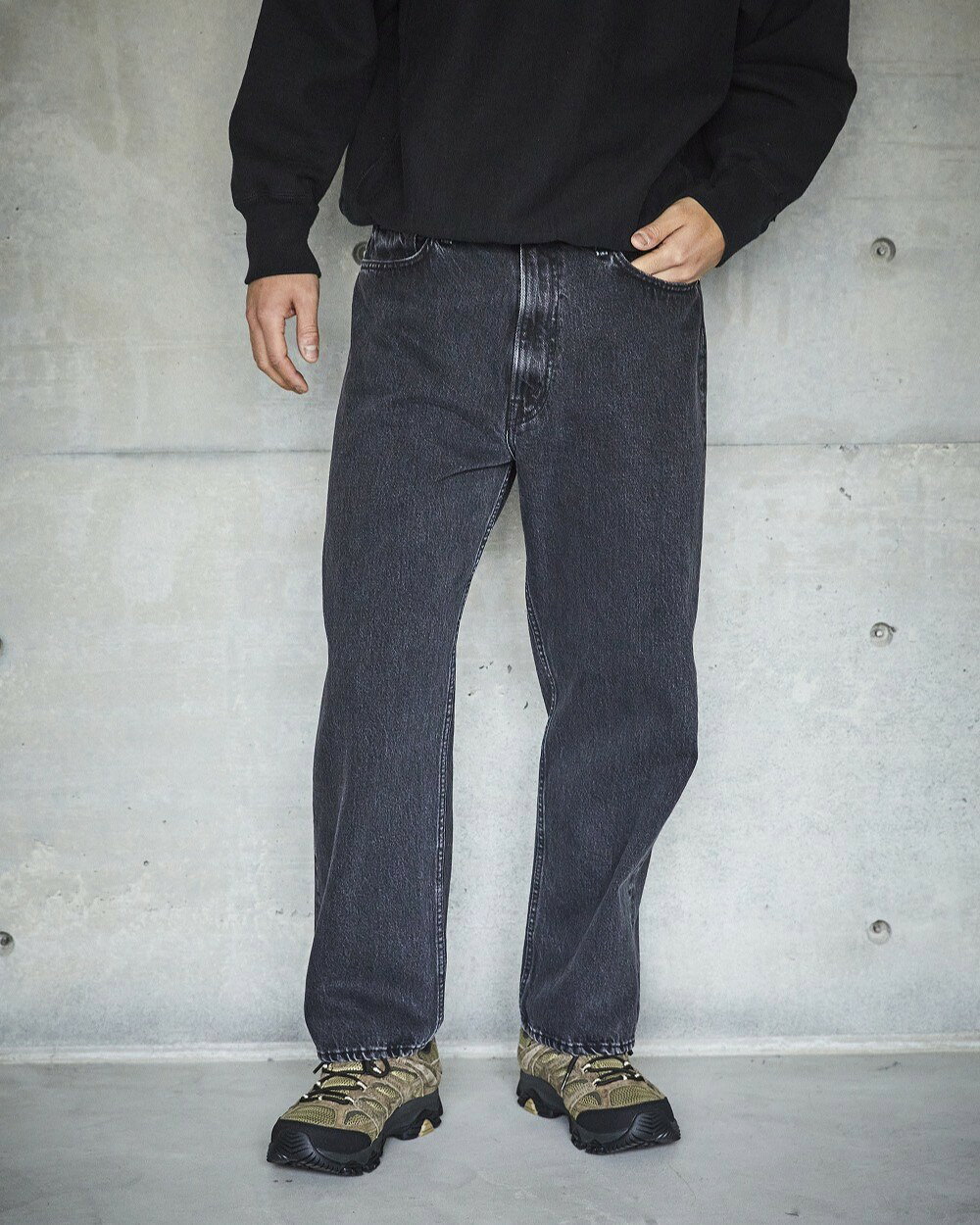 樂天商城 - orslow / 101 DAD'S FIT DENIM PANTS(UNISEX) BLACK DENIM STONE オアスロウ 90s ジーンズ