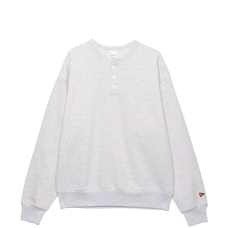 樂天商城 - Healthknit / CLASSIC SWEAT HENLEY NECK L/S ASH GRAY ヘルスニット COUPON配布中