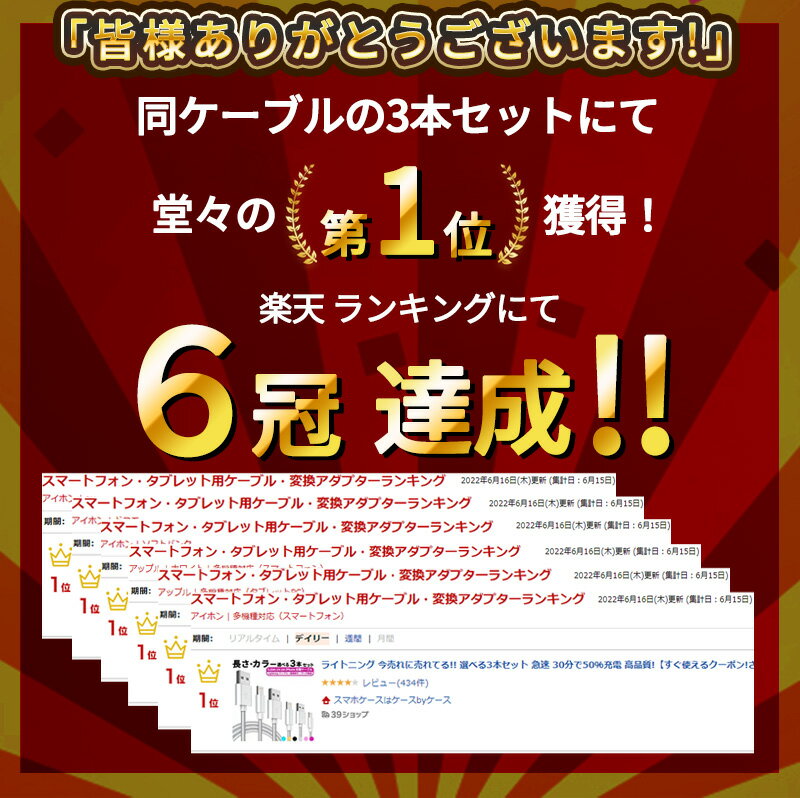 ライトニング【楽天1位】今売れに売れてる!! 選べる2本セット 急速 30分50％充電 高品質【すぐ使えるクーポン!さらにレビューで10%offクーポン】iphone 充電 ケーブル 0.25m 1m 2m 充電ケーブル 充電器 ライトニングケーブル Lightningケーブル アップル アイフォン アイホン