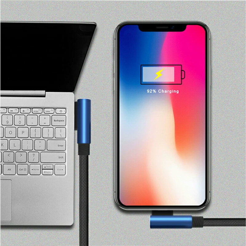 90度 L字ケーブル 急速充電 1m 2m 3m iphone 充電ケーブル 充電器 コード ライトニ...