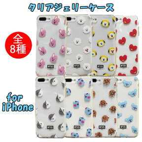 【お買物マラソンポイント10倍】iPhoneXS iPhoneXSMax BT21 並行輸入品 クリア ジェリー ケース TPU iphoneX iPhoneXR iPhone8 8Plus iphone7 iPhone7Plus LINE RJ VAN MANG KOYA CHIMMY SHOOKY TATA COOKY ドット パターン 送料無料