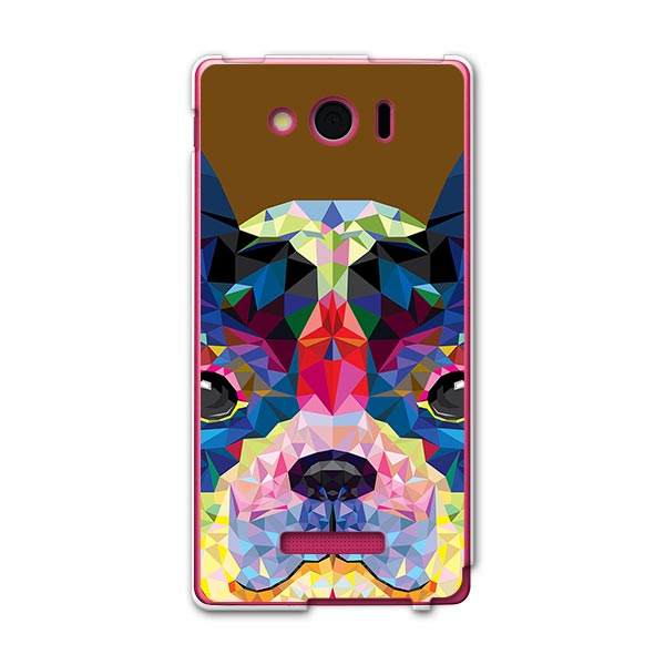 303SH AQUOS PHONE Xx mini アクオスフォン ダブルエックス ミニ 303sh softbank スマホ カバー ケース スマホケース スマホカバー PC ハードケース 犬　カラフル　茶色　ブラウン ユニーク 007392