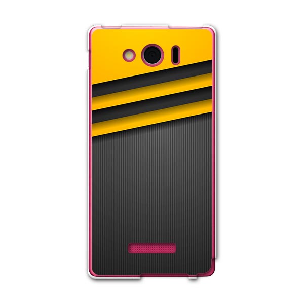 303SH AQUOS PHONE Xx mini アクオスフォン ダブルエックス ミニ 303sh softbank スマホ カバー ケース スマホケース スマホカバー PC ハードケース 黒 ブラック 黄色 イエロー 模様 クール 008267