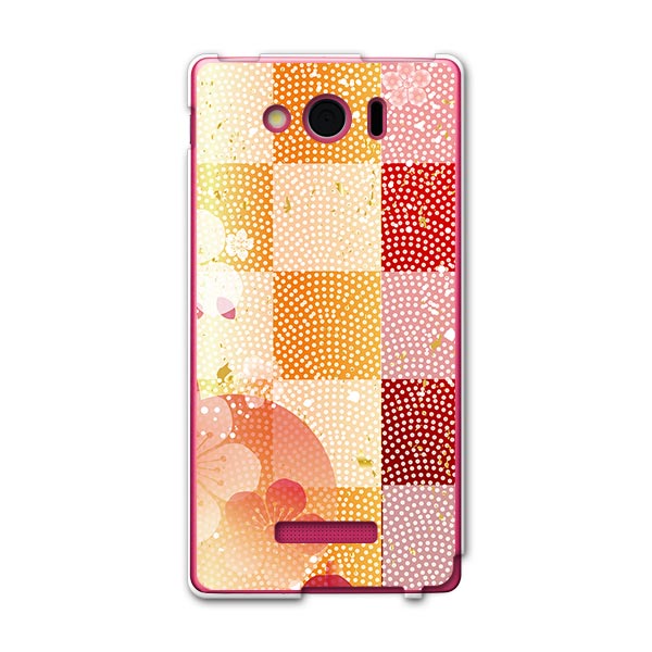 303SH AQUOS PHONE Xx mini アクオスフォン ダブルエックス ミニ 303sh softbank スマホ カバー ケース スマホケース スマホカバー PC ハードケース 和風　和柄　花　フラワー　市松模様 フラワー 日本語・和柄 008716(2.0)