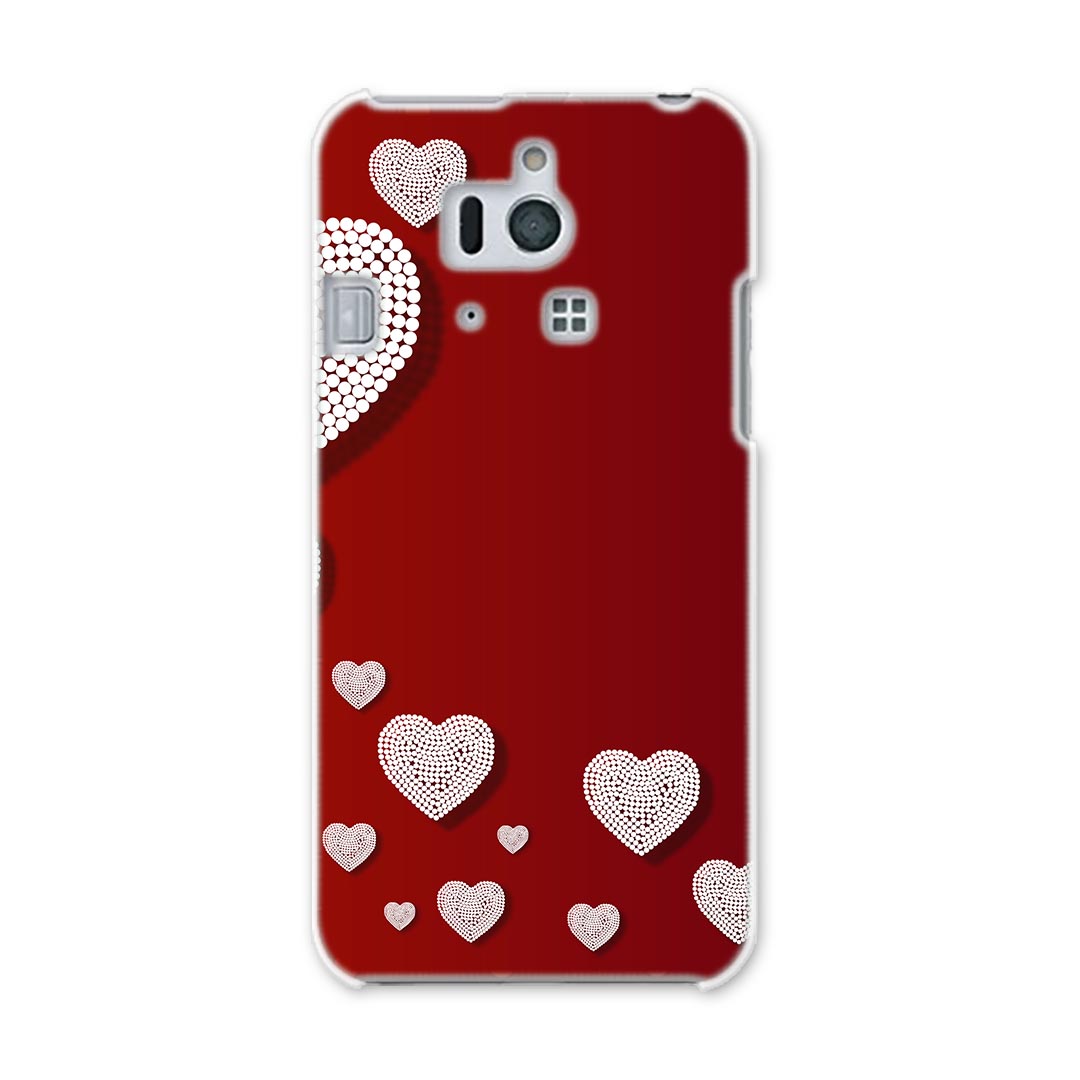 401SH simple-sumaho2 シンプルスマホ2 401sh softbank ソフトバンク スマホ カバー ケース スマホケース スマホカバー PC ハードケース ハート　赤 ラグジュアリー 005549