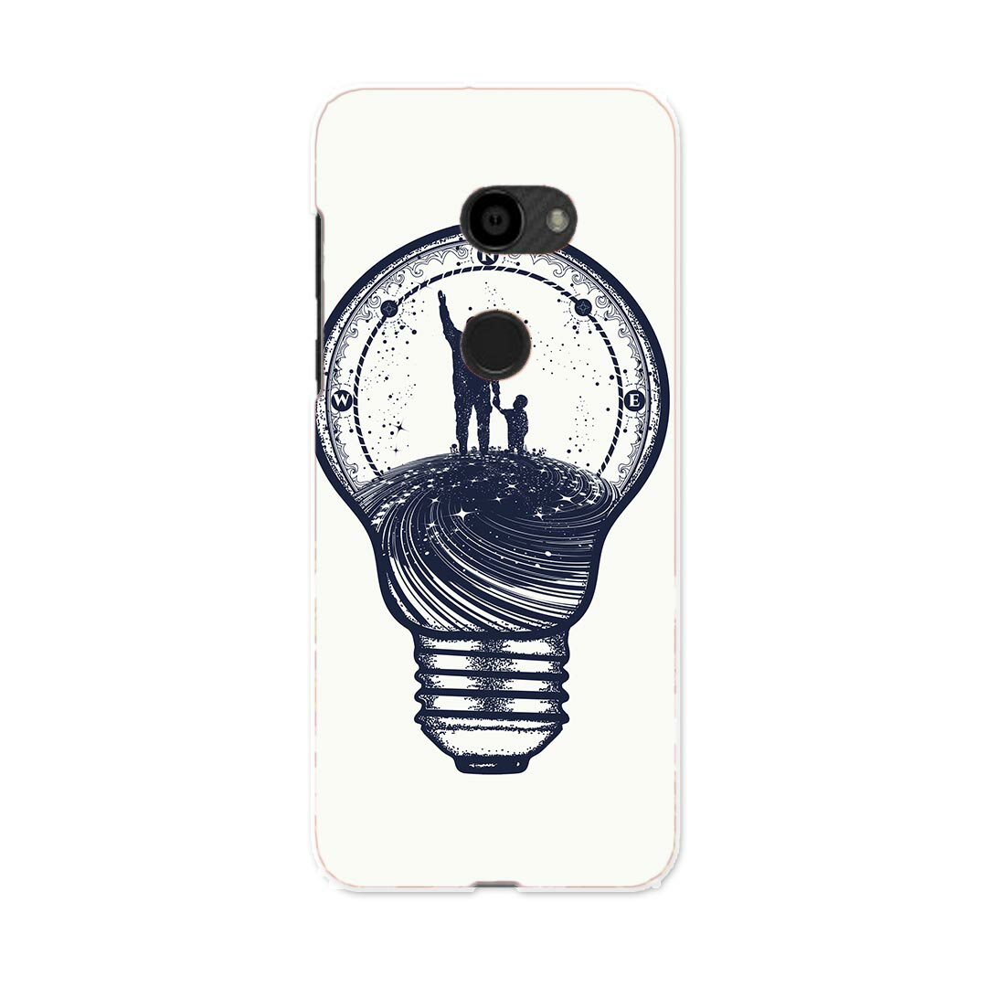SH-M10 AQUOS zero アクオス ゼロ SIMフリー shm10 スマホ カバー ケース スマホケース スマホカバー PC ハードケース 015520 電球 人間 モノクロ