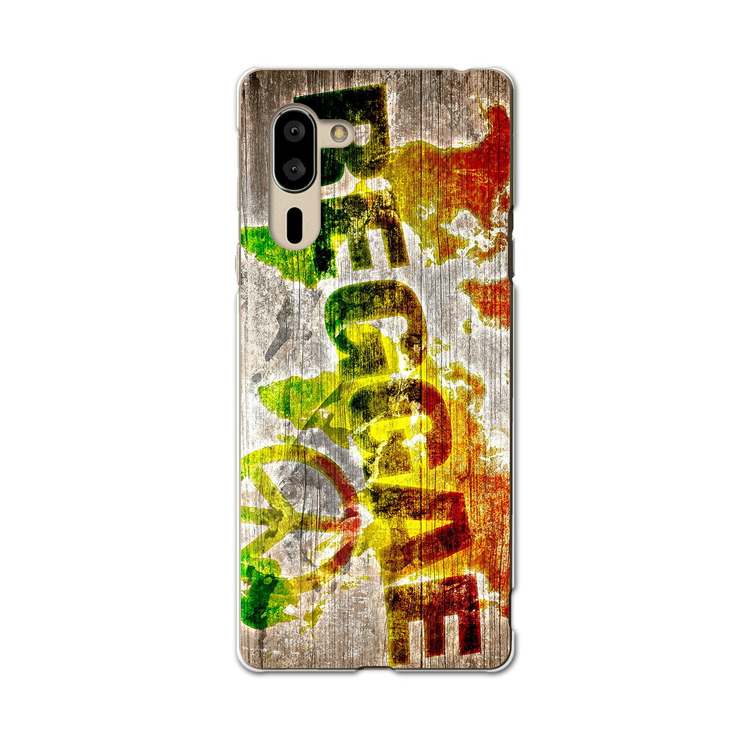 シンプルスマホ5 専用 ケース カバー A001SH スマコレ igcase softbank ソフトバンク シンプルスマホ スマホカバー カバー ケース 000144 その他 レゲエ　ラスタカラー　ピース