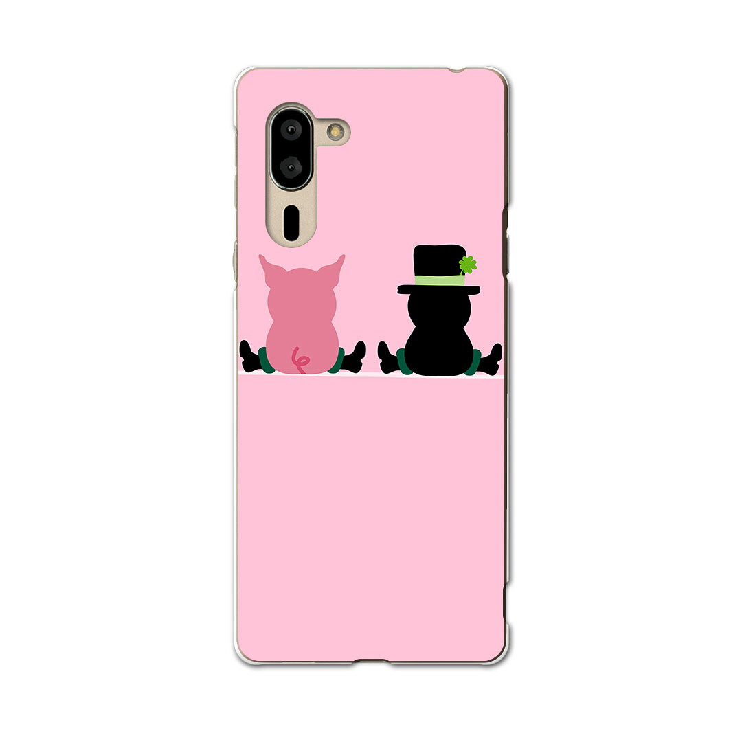 樂天商城 - シンプルスマホ5 専用 ケース カバー A001SH スマコレ igcase softbank ソフトバンク シンプルスマホ スマホカバー カバー ケース 007695 ユニーク ピンク　キャラクター　きのこ　豚