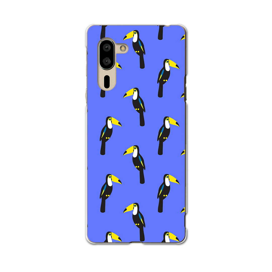 シンプルスマホ5 専用 ケース カバー A001SH スマコレ igcase softbank ソフトバンク シンプルスマホ スマホカバー カバー ケース 012002 鳥 模様 青
