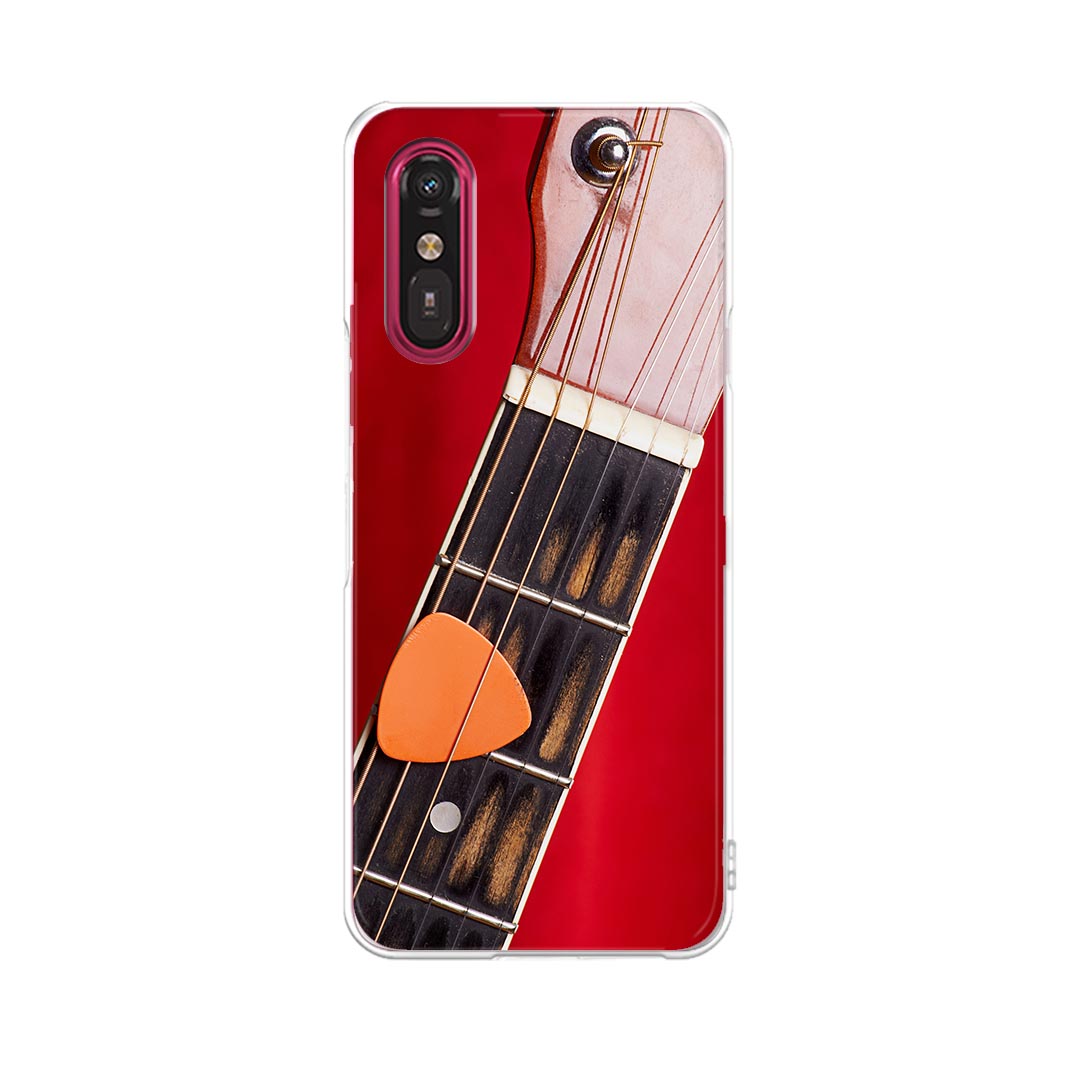 らくらくスマートフォン a A401FC 用 a401fc ケース カバー ハードケース 002422 ギター　音楽