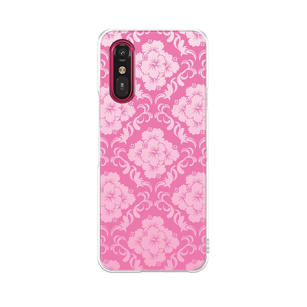 乐天商城 - らくらくスマートフォン a A401FC 用 a401fc ケース カバー ハードケース 003393 エレガント　模様　ピンク