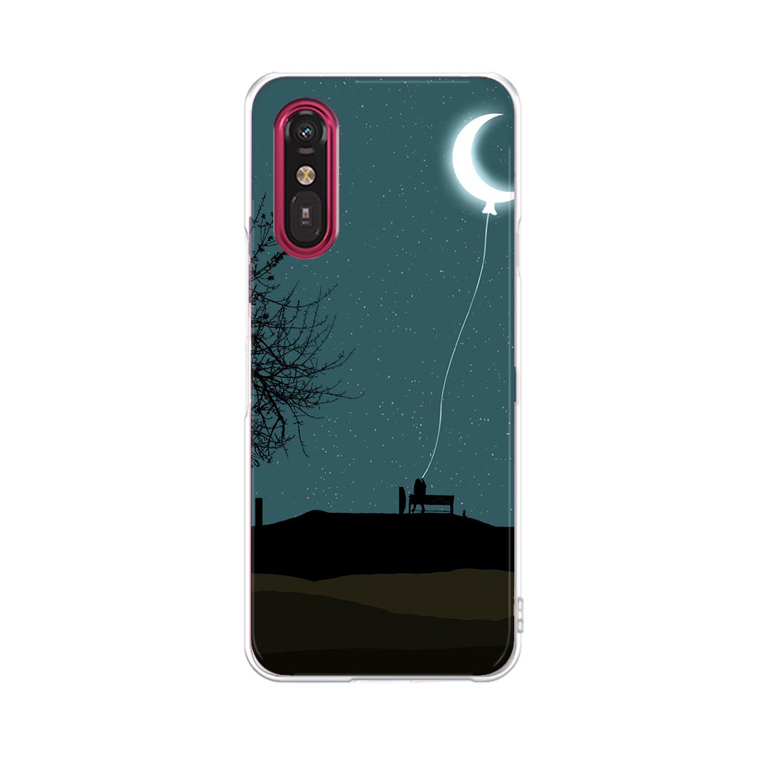Rakuten - らくらくスマートフォン a A401FC 用 a401fc ケース カバー ハードケース 023173 月　イラスト