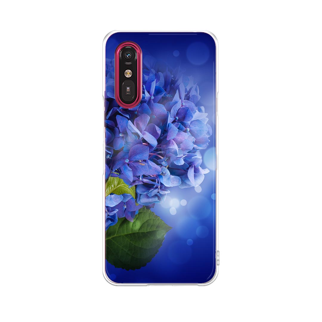 らくらくスマートフォン a A401FC 用 a401fc ケース カバー ハードケース 005238 花　あじさい　青