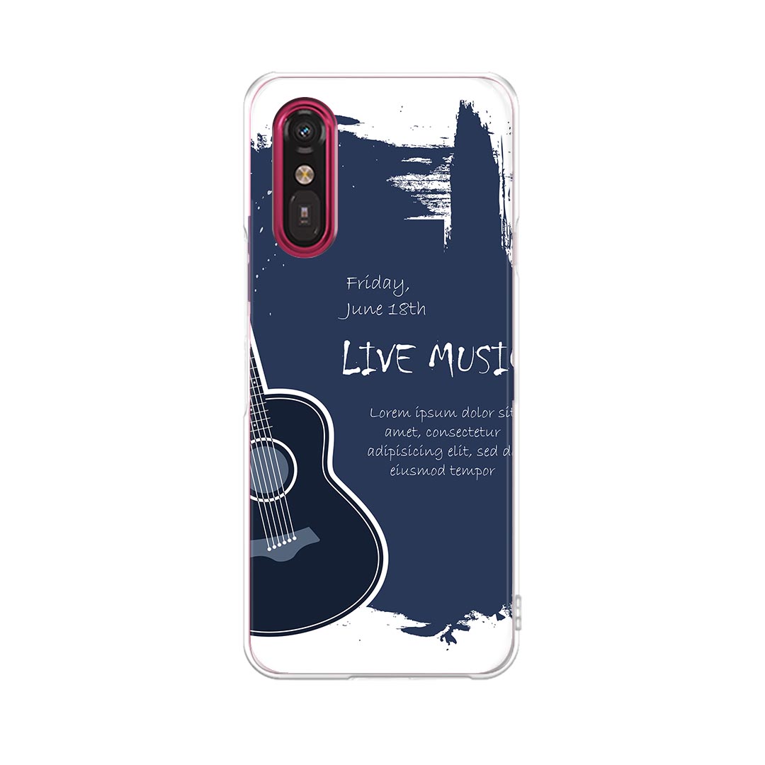 らくらくスマートフォン a A401FC 用 a401fc ケース カバー ハードケース 006261 ギター　英語　文字