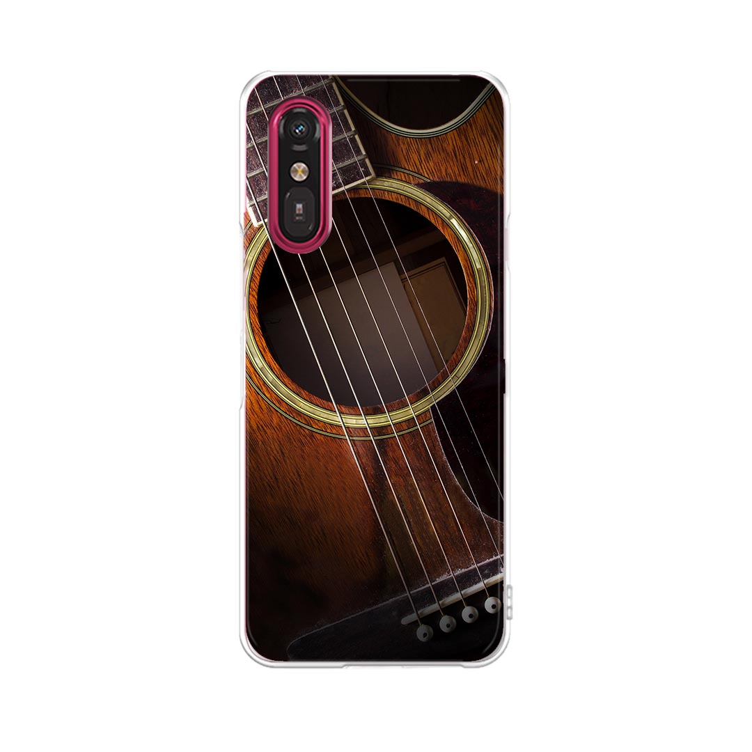 らくらくスマートフォン a A401FC 用 a401fc ケース カバー ハードケース 006329 写真　ギター