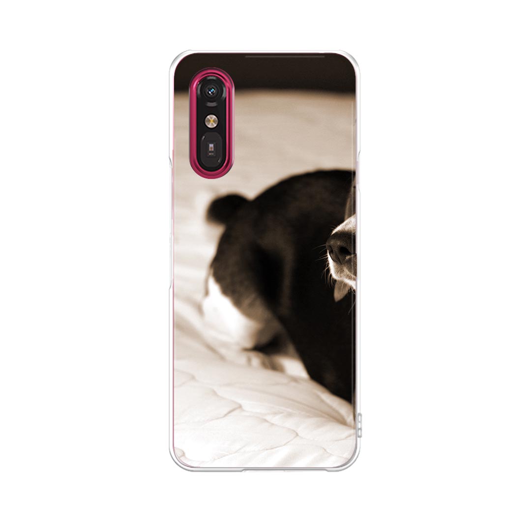 樂天商城 - らくらくスマートフォン a A401FC 用 a401fc ケース カバー ハードケース 008194 写真　セピア　犬