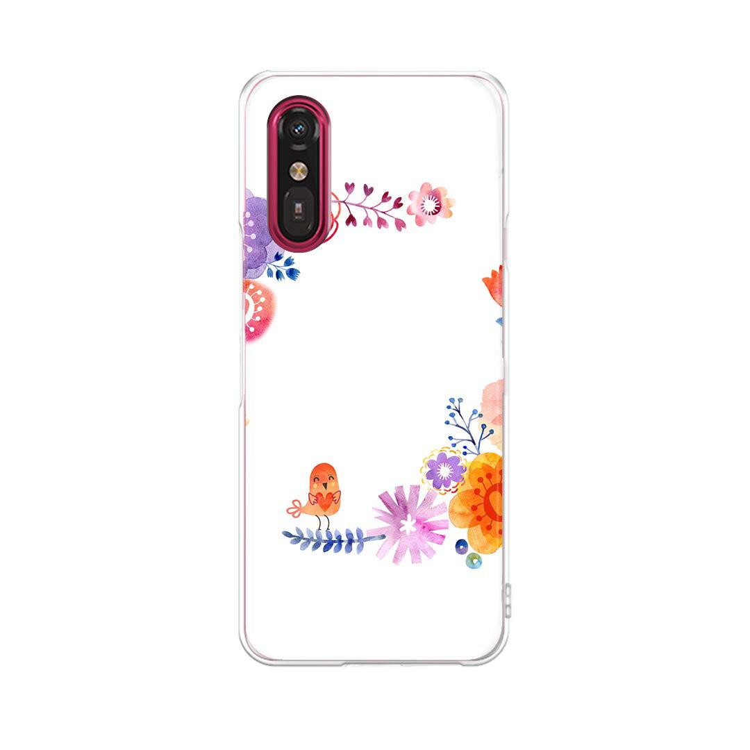 らくらくスマートフォン a A401FC 用 a401fc ケース カバー ハードケース 009647 　鳥　カラフル