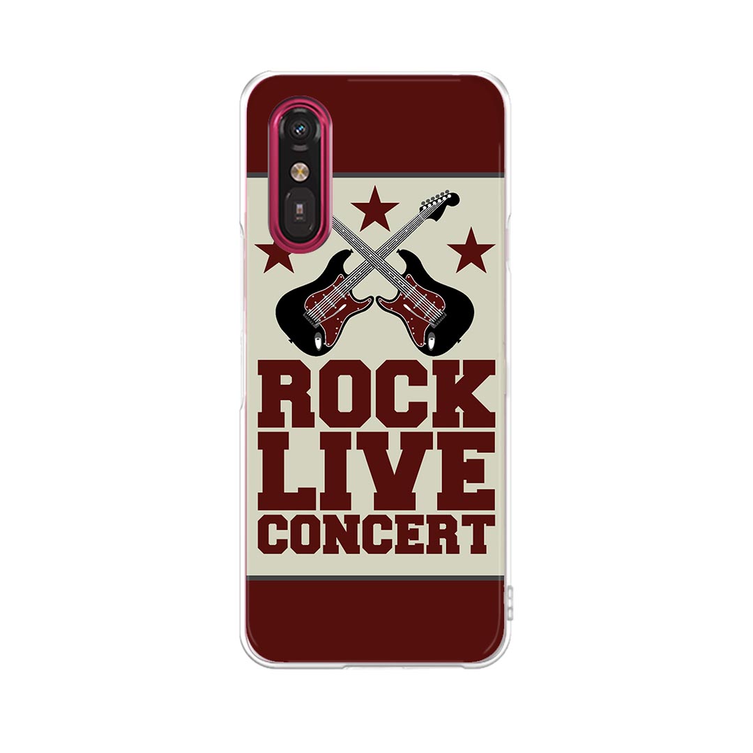 らくらくスマートフォン a A401FC 用 a401fc ケース カバー ハードケース 010166 音楽　ギター　英語