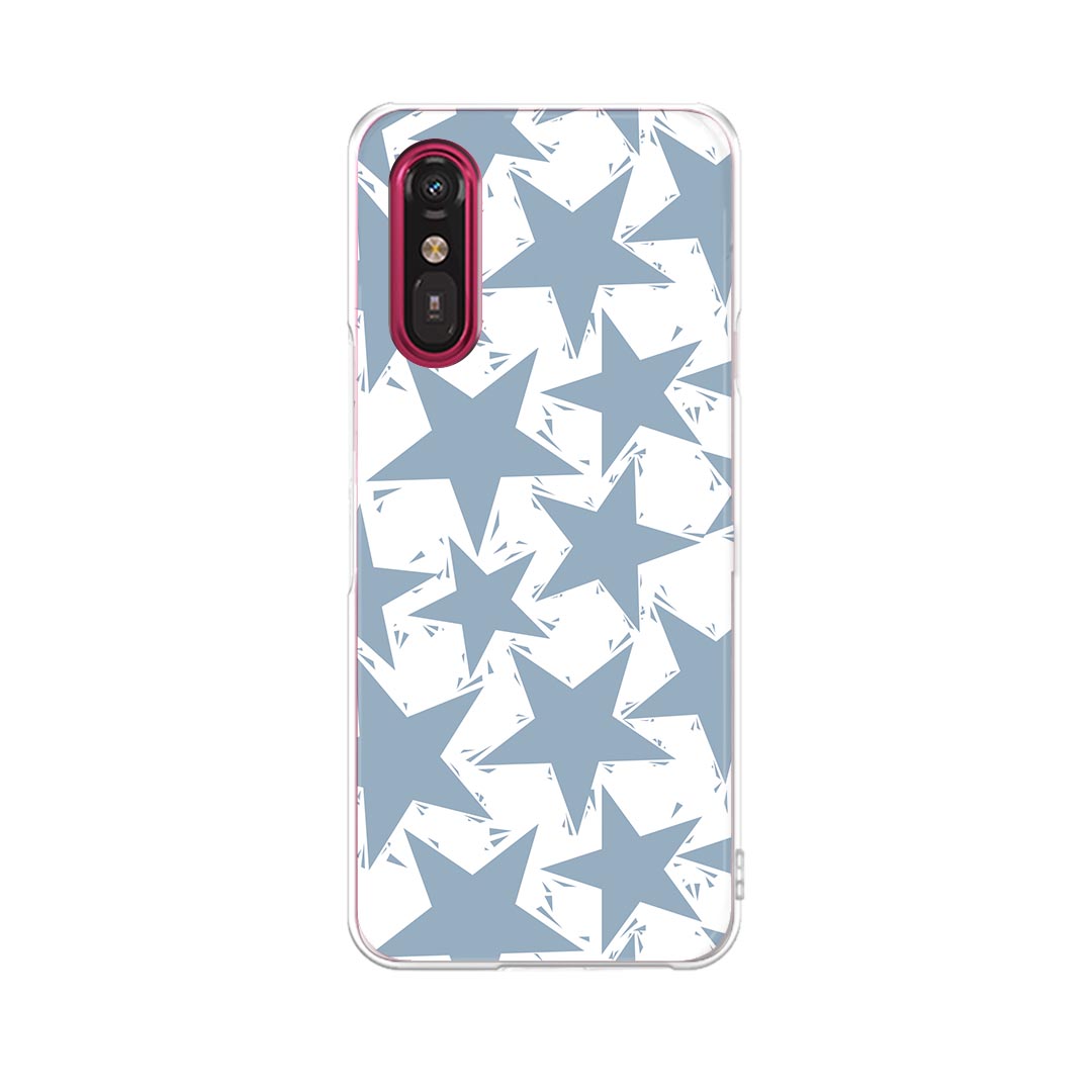 Mobile Phone - らくらくスマートフォン a A401FC 用 a401fc ケース カバー ハードケース 011237 星　青　模様
