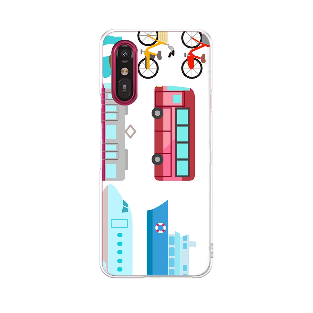らくらくスマートフォン a A401FC 用 a401fc ケース カバー ハードケース 014913 乗り物　車　新幹線