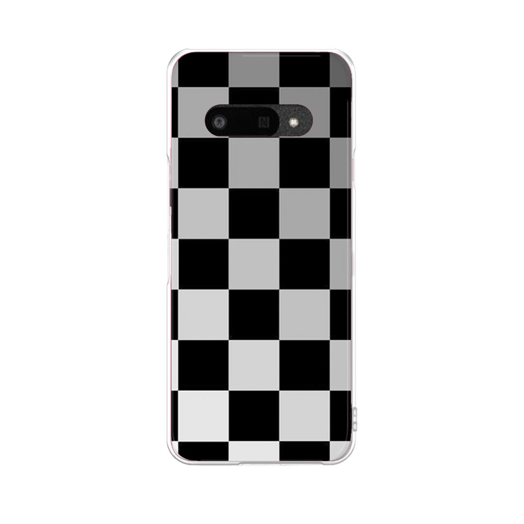 DIGNO BX3 用 A401KC / A402KC / A403KC 共通対応 ケース カバー ハードケース 000092 モノクロ　タイル　市松模様(2.0)