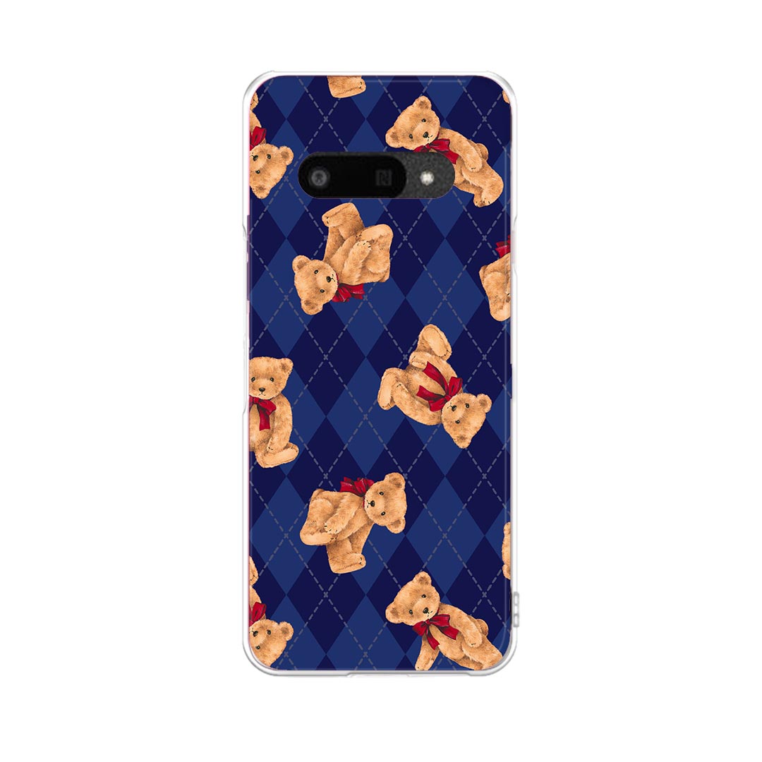 DIGNO BX3 用 A401KC / A402KC / A403KC 共通対応 ケース カバー ハードケース 010193 動物　熊　チェック(2.0)