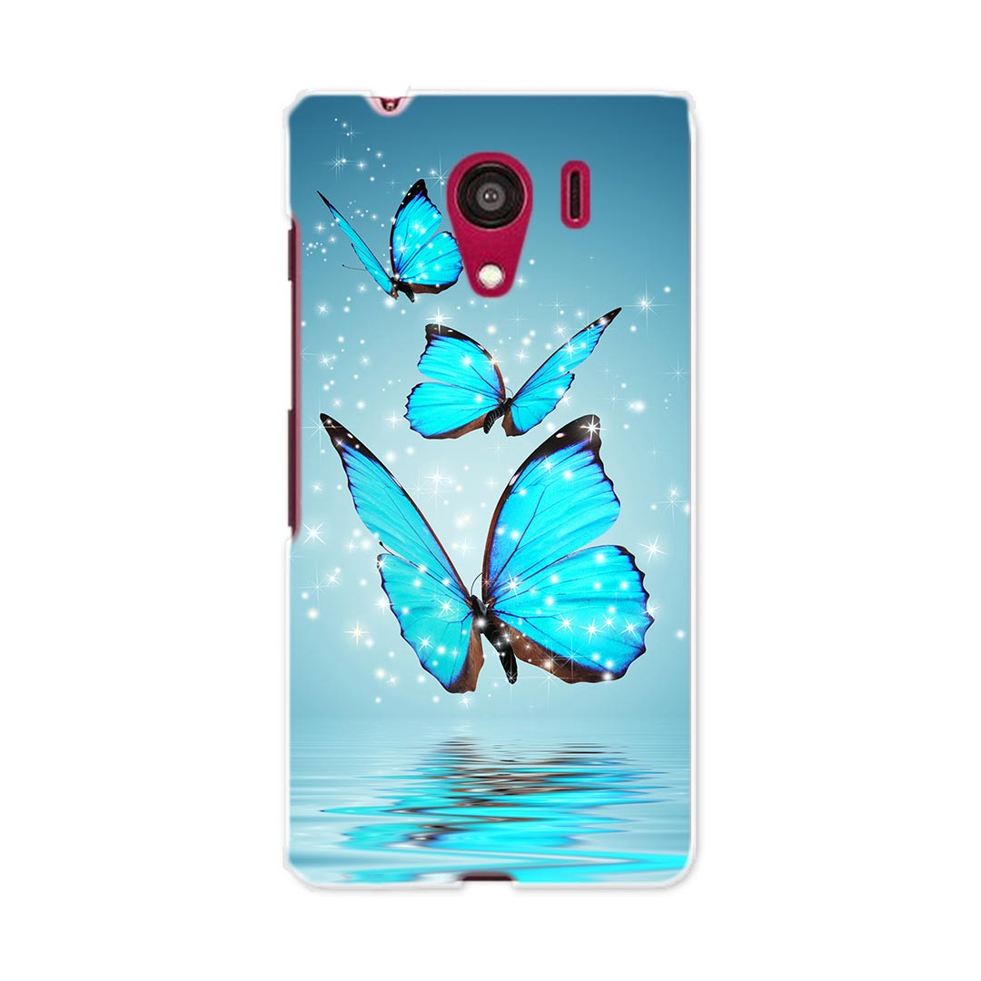 601KC DIGNO G ディグノ ジー 601kc softbank ソフトバンク スマホ カバー ケース スマホケース スマホカバー PC ハードケース 蝶　青　写真 アニマル 002820