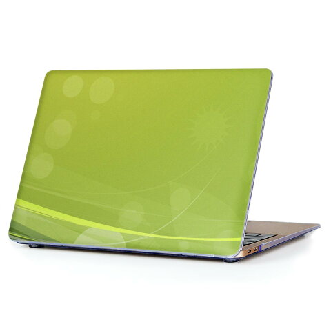 MacBook Air 13inch 2018 専用 デザインハードケース A1932 Apple マックブック エア ノートパソコン カバー ケース ハードカバー クリア 透明 アクセサリー 保護 001836 シンプル　模様　緑