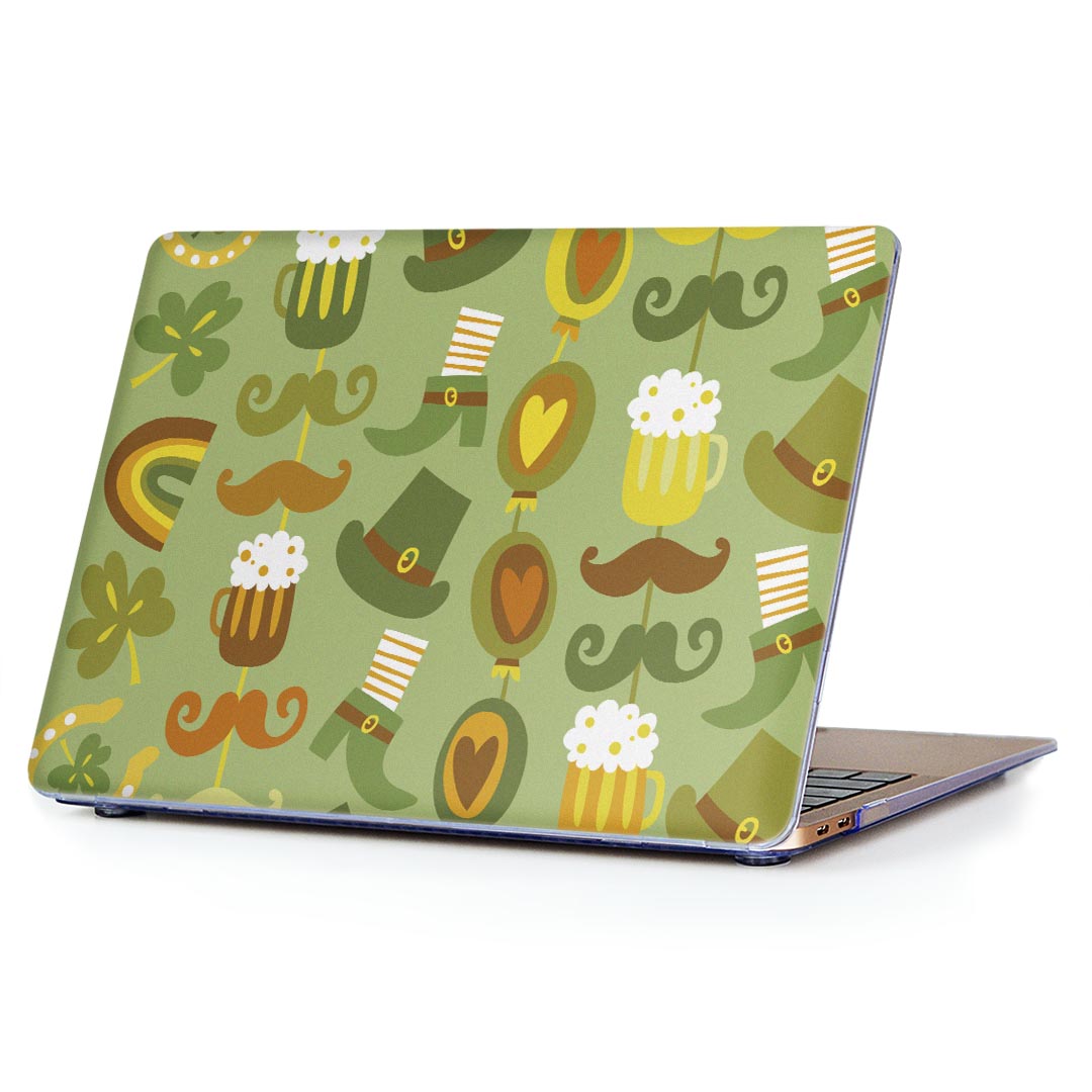 MacBook Air 13inch 2018 専用 デザインハードケース A1932 Apple マックブック エア ノートパソコン カバー ケース ハードカバー クリア 透明 アクセサリー 保護 004817 緑　イラスト　メルヘン