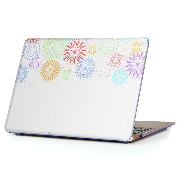 MacBook Air 13inch 2018 専用 デザインハードケース A1932 Apple マックブック エア ノートパソコン カバー ケース ハードカバー クリア 透明 アクセサリー 保護 013800 花火 風景 白