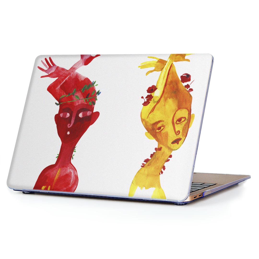 MacBook Air 13inch 2018 専用 デザインハードケース A1932 Apple マックブック エア ノートパソコン カバー ケース ハードカバー クリア 透明 アクセサリー 保護 014784 シルエット　カラフル　人