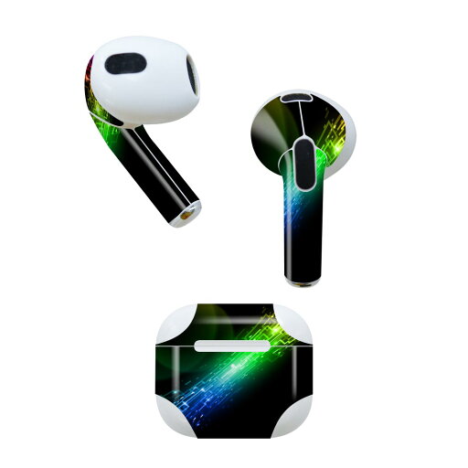 AirPods 第3世代 専用 デザインスキンシール airpods 3 用 エアポッド 3 用 第三世代(2021)対応 2枚入り 各2枚セット イヤホン カバー デコレーション アクセサリー デコシール 000023 虹色 模様 近未来 AirPods 第3世代 専用 デザインスキンシール airpods 3 用 エアポッド 3 用 第三世代(2021)対応 2枚入り 各2枚セット イヤホン カバー デコレーション アクセサリー デコシール 000023 虹色 模様 近未来