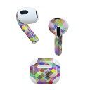 AirPods 第3世代 専用 デザインスキンシール airpods 3 用 エアポッド 3 用 第三世代(2021)対応 2枚入り 各2枚セット イヤホン カバー デコレーション アクセサリー デコシール 000447 チェック アーガイル トラッド(2)