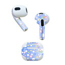 AirPods 第3世代 専用 デザインスキンシール airpods 3 用 エアポッド 3 用 第三世代(2021)対応 2枚入り 各2枚セット イヤホン カバー デコレーション アクセサリー デコシール 000459 バブル レインボー